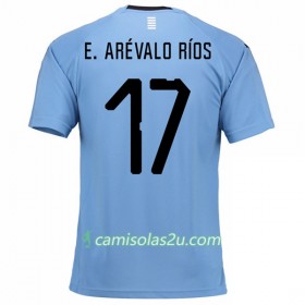 Camisolas de Futebol Uruguai E.Arevalo Rios 17 Equipamento Principal Copa do Mundo 2018 Manga Curta
